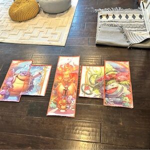 Pokemon Anime Soft Canvas Art Unframed Stagger Various Sizes